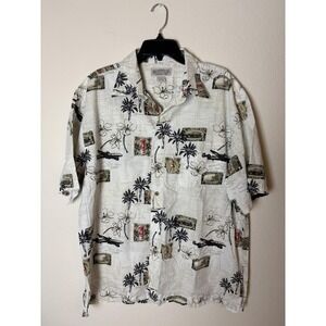 Roundtree & Yorke Outfitters‎ Shirt Mens XL Hawaiian Floral Print Aloha Casual
